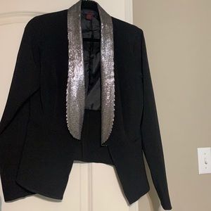 Black blazer with dark gray sequins